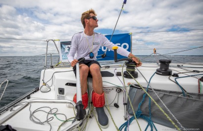 Loïs Berrehar, Skipper du Figaro Bretagne CMB Performance, le 24 mai 2019, photo © Jean-Marie LIOT