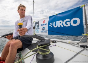 Loïs Berrehar, Skipper du Figaro Bretagne CMB Performance, le 24 mai 2019, photo © Jean-Marie LIOT