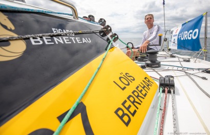 Loïs Berrehar, Skipper du Figaro Bretagne CMB Performance, le 24 mai 2019, photo © Jean-Marie LIOT