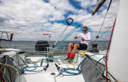 Loïs Berrehar, Skipper du Figaro Bretagne CMB Performance, le 24 mai 2019, photo © Jean-Marie LIOT