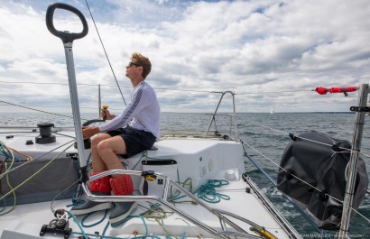 Loïs Berrehar, Skipper du Figaro Bretagne CMB Performance, le 24 mai 2019, photo © Jean-Marie LIOT