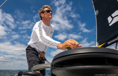 Loïs Berrehar, Skipper du Figaro Bretagne CMB Performance, le 24 mai 2019, photo © Jean-Marie LIOT