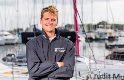 Loïs Berrehar, Skipper du Figaro Bretagne CMB Performance, le 24 mai 2019, photo © Jean-Marie LIOT