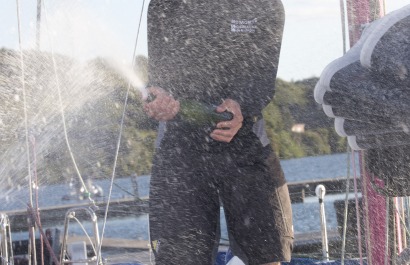 Tom Laperche, skipper du Figaro Bretagne CMB Espoir 2eme de la 1ere étape de la Solitaire Urgo Le Figaro 2019 - en mer le 06/06/