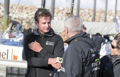 Tom Laperche, skipper de Bretagne CMB Espoir, 18eme de la 2eme étape de la Solitaire Urgo Le Figaro 2019 - en mer le 12/06/2019