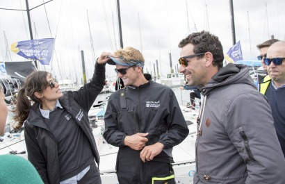 Ambiance sur les pontons avant le depart de la 3eme etape de la Solitaire Urgo Le Figaro 2019 - Roscoff le 16/06/2019