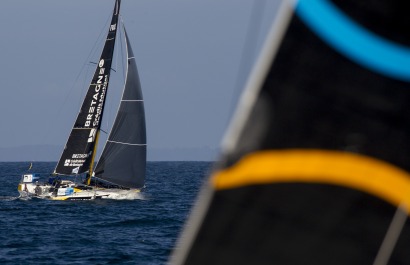 Les Figaros lors de la 3eme etape de la Solitaire Urgo Le Figaro 2019 - en mer le 17/06/2019