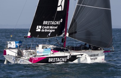 Les Figaros lors de la 3eme etape de la Solitaire Urgo Le Figaro 2019 - en mer le 17/06/2019