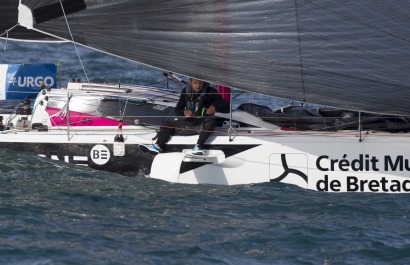 Les Figaros lors de la 3eme etape de la Solitaire Urgo Le Figaro 2019 - en mer le 17/06/2019