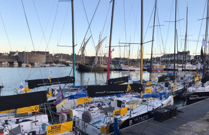 Les 3 Figaros Bretagne-CMB à Concarneau pour la Solo Guy Cotten