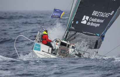 Elodie Bonafous (Team Bretagne CMB Oceane) lors de la 1ere etape de la Solitaire du Figaro - le 01/09/2020