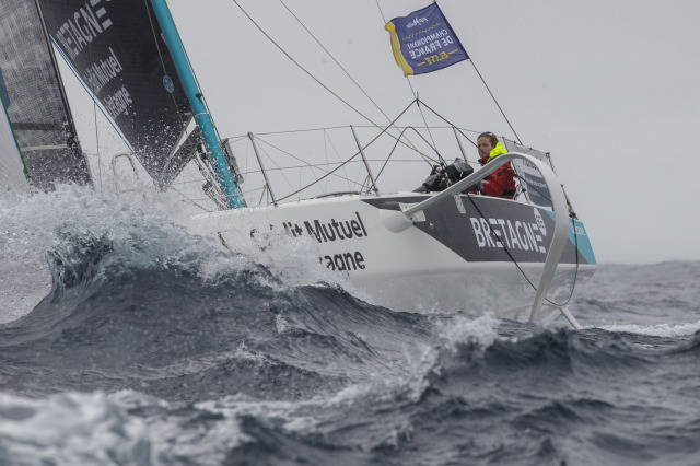 Elodie Bonafous (Team Bretagne CMB Oceane) lors de la 1ere etape de la Solitaire du Figaro - le 01/09/2020