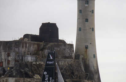 Les Figaros au passage du Fastnet lors de la 1ere etape de la Solitaire du Figaro - le 01/09/2020