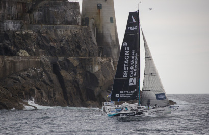 Les Figaros au passage du Fastnet lors de la 1ere etape de la Solitaire du Figaro - le 01/09/2020