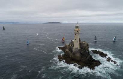 Les Figaros au passage du Fastnet lors de la 1ere etape de la Solitaire du Figaro - le 01/09/2020