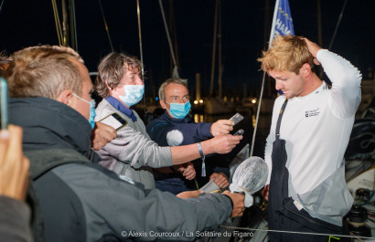 Lois Berrehar (Bretagne CMB Performance) 2eme de la 1ere etape de la Solitaire du Figaro - Saint Quay Portrieux le 03/09/2020